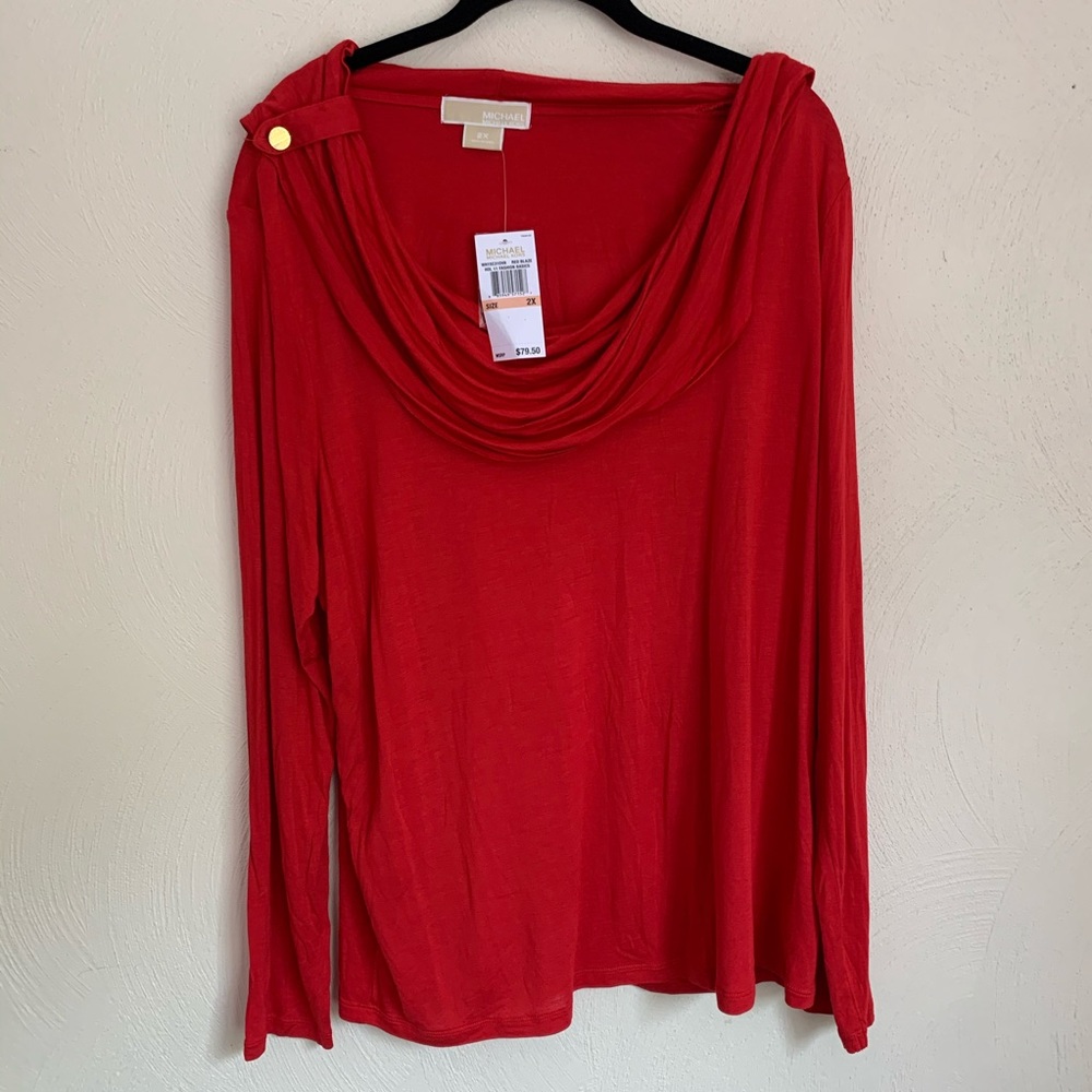 MICHAEL Michael Kors Red Blaze Basic Blouse